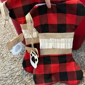 Red and Black Plaid Dog Stockings
